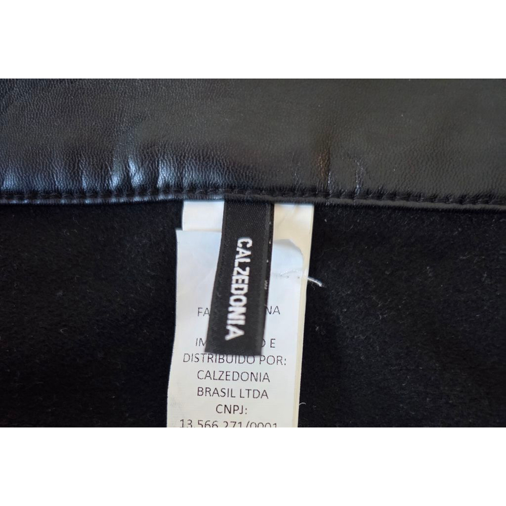 Women's Calzedonia Black Faux Leather Leggings L - Picture 3 of 15